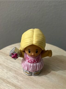 Fisher Price Little People Figure Barbie Girl, Light Pink Dress, Present/Gift